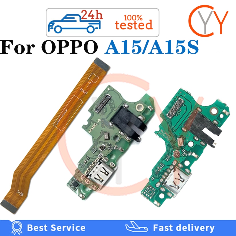 สําหรับ OPPO A15 A15S เมนบอร์ดหลักเชื่อมต่อจอแสดงผล LCD ริบบิ้นพอร์ตชาร์จ USB Dock Connector ชาร์จบอร์ด Flex Cable เปลี่ยนอะไหล่
