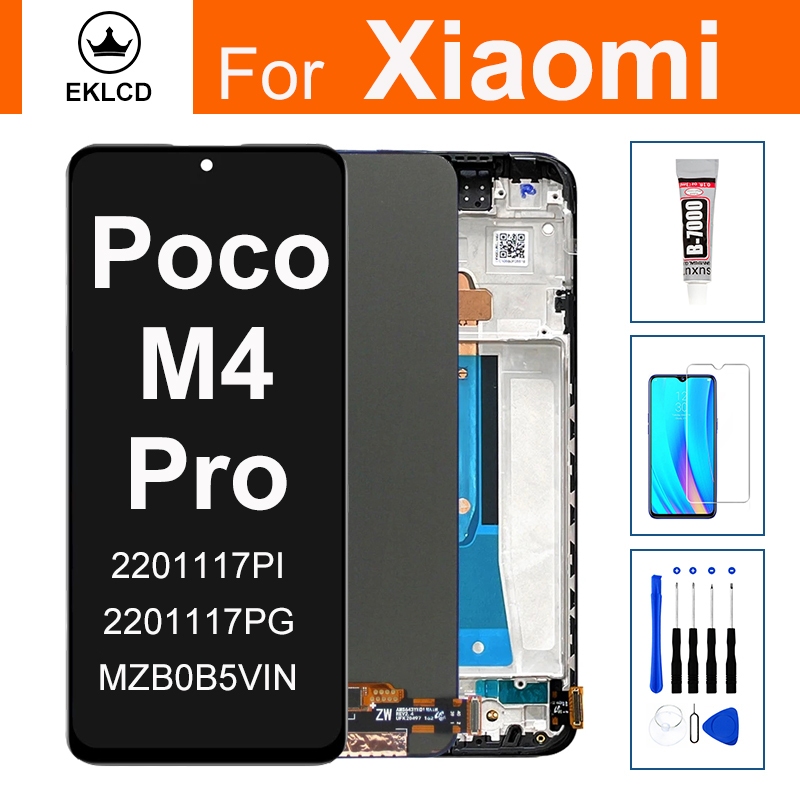 LCD ทดสอบ 100% สําหรับ Xiaomi Poco M4 Pro 4G 2201117PI Display Touch Screen Digitizer Assembly MZB0B