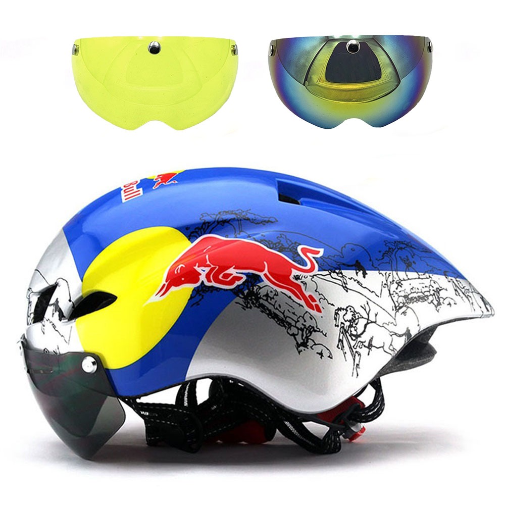 ใหม่ 290g Aero TT หมวกกันน็อคจักรยานเสือหมอบแว่นตาแข่งขี่จักรยานกีฬาหมวกนิรภัยสําหรับทั้งชายและหญิงจักรยานเสือภูเขา