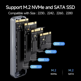 Fanxiang MD87 M.2 SSD กรณี SSD Enclosure SATA NVMe Dual Protocol 10Gbps USB 3.2 Gen2*2 Type C UASP