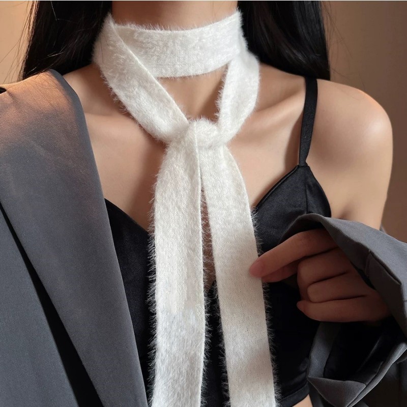 180 ซม.ตุ๊กตาถักผ้าพันคอคลาสสิกสีดําและสีขาวอเนกประสงค์แฟชั่นผ้าพันคอเครื่องประดับแฟชั่นสําหรับผู้หญิง