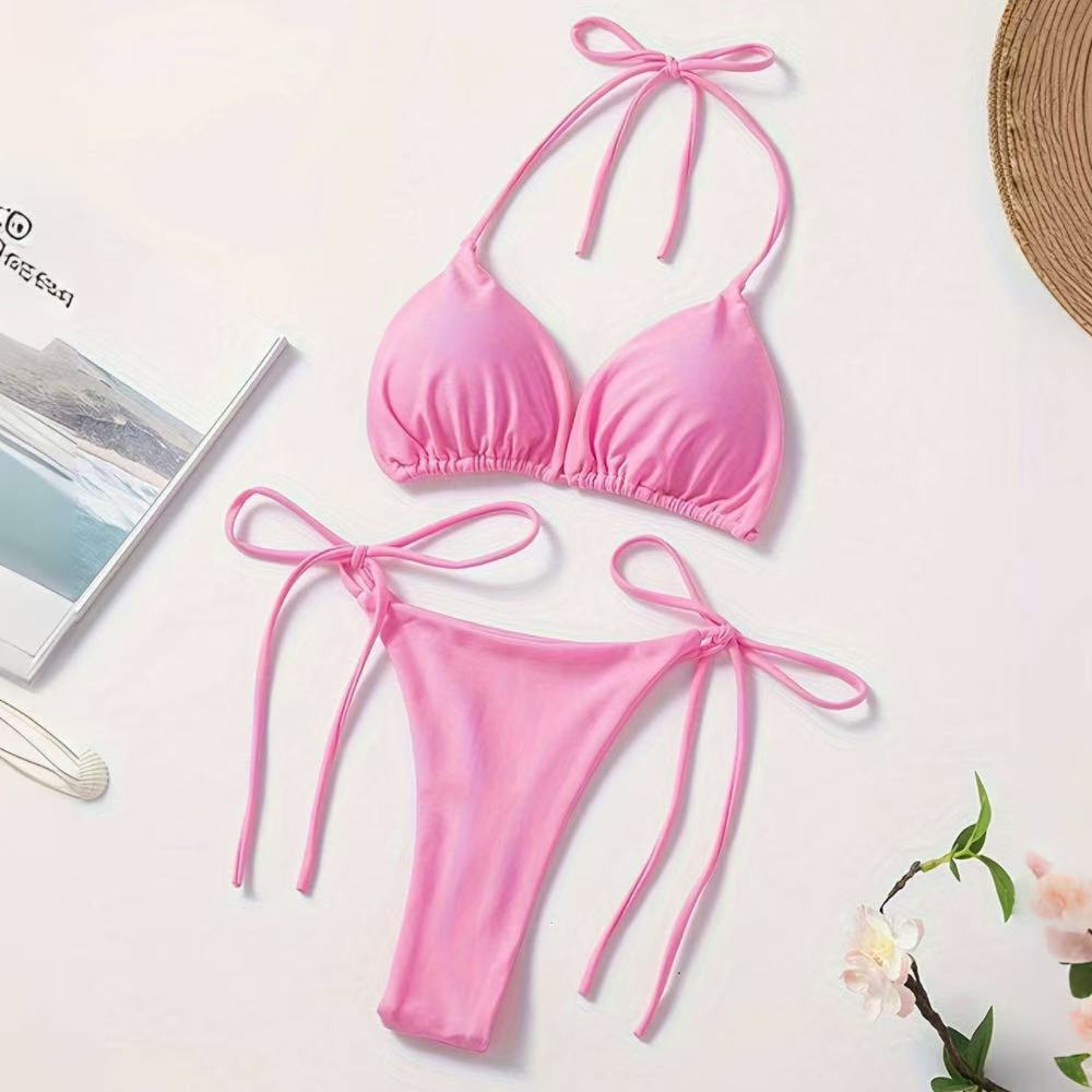 💙ส่งไวจากไทย🤍บิกินี่+เสื้อผ้ากันแดด บิกินี่ swim ชุดว่ายน้ำจีสตริง 5 สี - 3