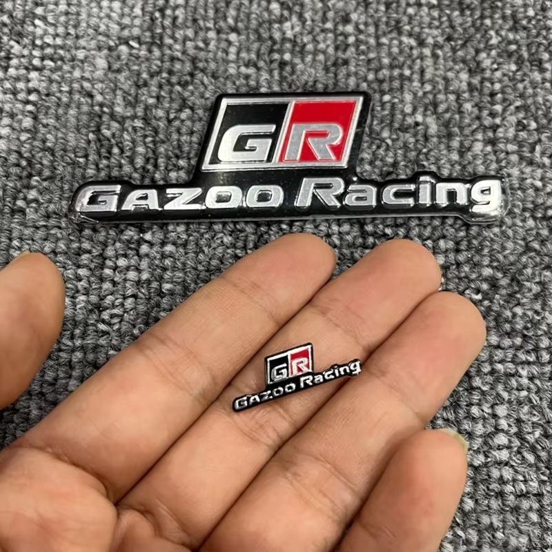 3D โลหะรถสติกเกอร์โลโก้ป้ายสัญลักษณ์ป้าย Decals สําหรับ Toyota GR Sport Gazoo Racing C-HR RAV4 Mirai Avensis Prado Camry Rav4