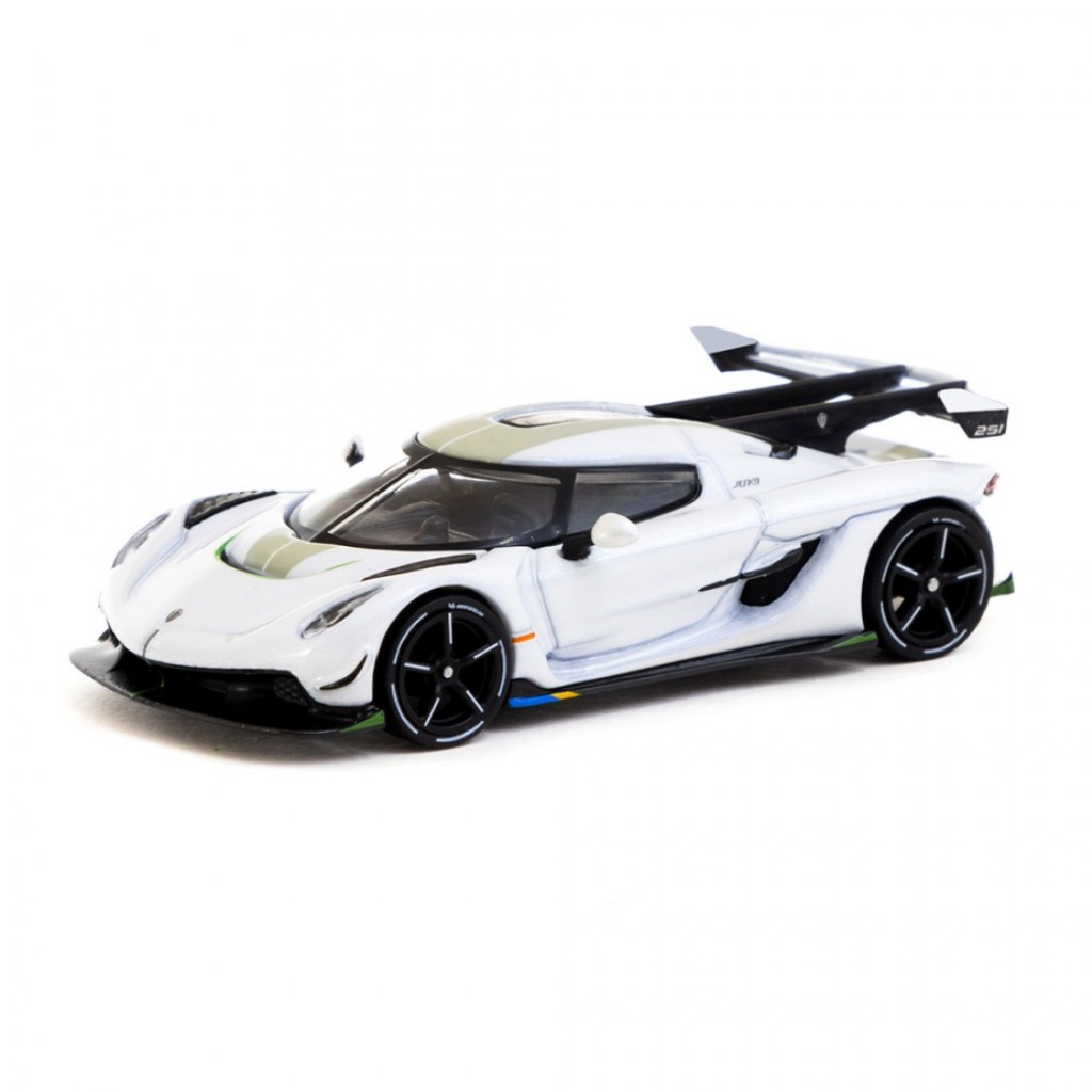 Tarmac Works T64G-TL052-WH 1/64 Koenigsegg Jesko Attack White Lamley Special Edition พร้อมการ์ดเทรดดิ้ง Combo Set Diecast Scale Model Car