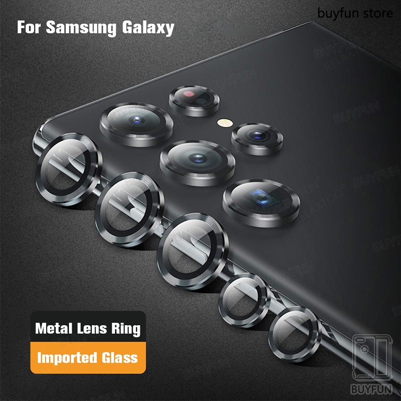 S25ultra เลนส์ 3D โค้งกระจกนิรภัย Matel กันชนกล้อง Protectors สําหรับ Samsung Galaxy s25 s24 s23 s22