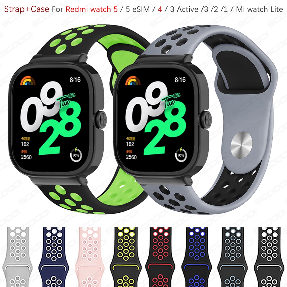 สายนาฬิกาซิลิโคนอ่อนสําหรับ Redmi Watch 5 / 5 eSIM / 4 / 3 Active / 3 / 2 Band สร้อยข้อมือกีฬาสมาร์ทสร้อยข้อมืออุปกรณ์เสริม