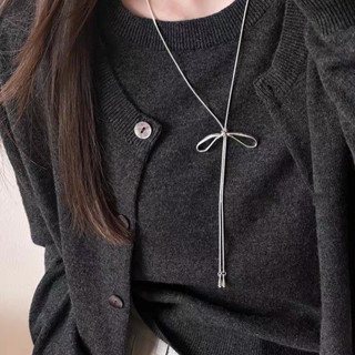 แฟชั่น 925 เงิน กุทัณฑ์ จี้สร้อยคอพู่เสื้อกันหนาวโซ่เครื่องป…