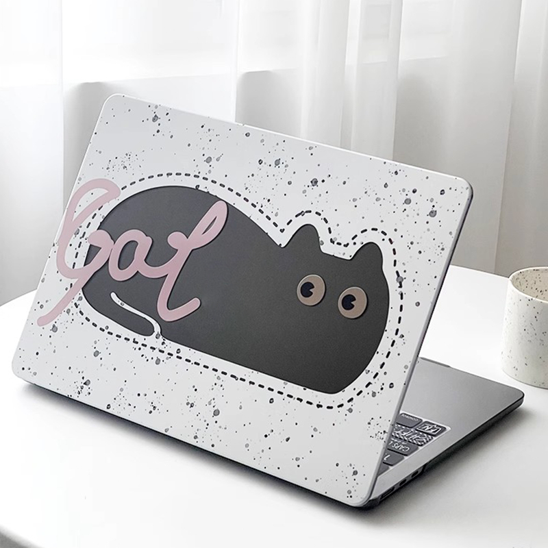 สีดํากรณีแมวรูปแบบแป้นพิมพ์สําหรับ 2024 Pro14 M4 A3112 A3401 A3185 Pro16 M4 A3186 A3403 Air M3 A3 A3