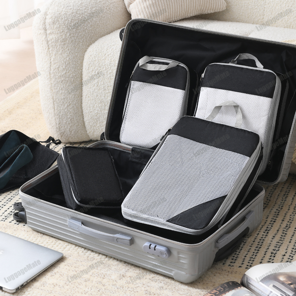 3+2ชิ้นถุงเก็บการบีบอัดถุงบรรจุภัณฑ์ถุงเก็บกระเป๋าเดินทางถุงเก็บเสื้อผ้าชุด