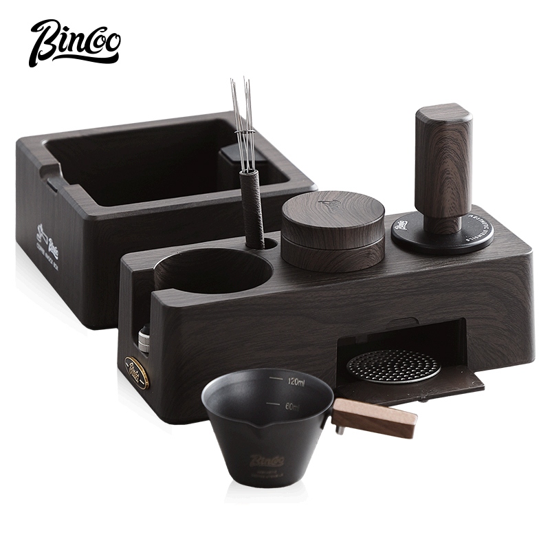 Bincoo กาแฟลายไม้ผงกดฐานผ้าผงกดค้อนชุดเครื่องชงกาแฟอุปกรณ์เสริม 51 มม./58 มม.