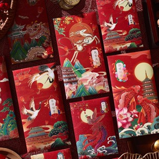 6ชิ้น/เซ็ตโชคดีแพ็คเก็ตสีแดงซอง2026สไตล์จีนปีใหม่ของขวัญห่อก…