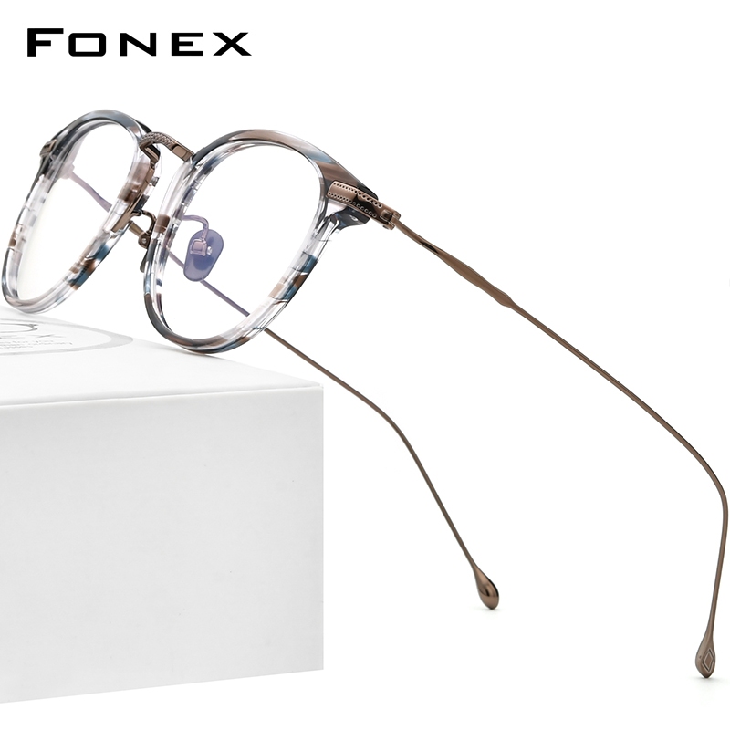 Fonex Acetateไทเทเนียมกรอบแว่นตาผู้ชาย2025 ใหม่Retro Vintage Squareแว่นตาผู้หญิงเกาหลีญี่ปุ่นแว่นตา