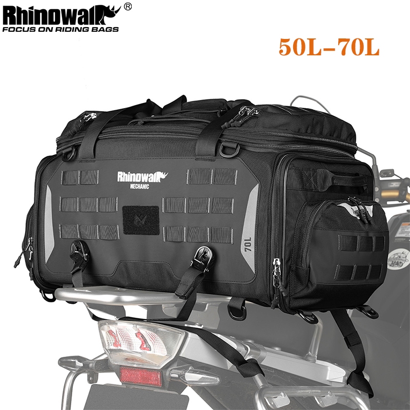 Rhinowalk Mechanic Series - กระเป๋าท้ายรถสําหรับขี่มอเตอร์ไซค์แบบขยายได้ (50L-70L)