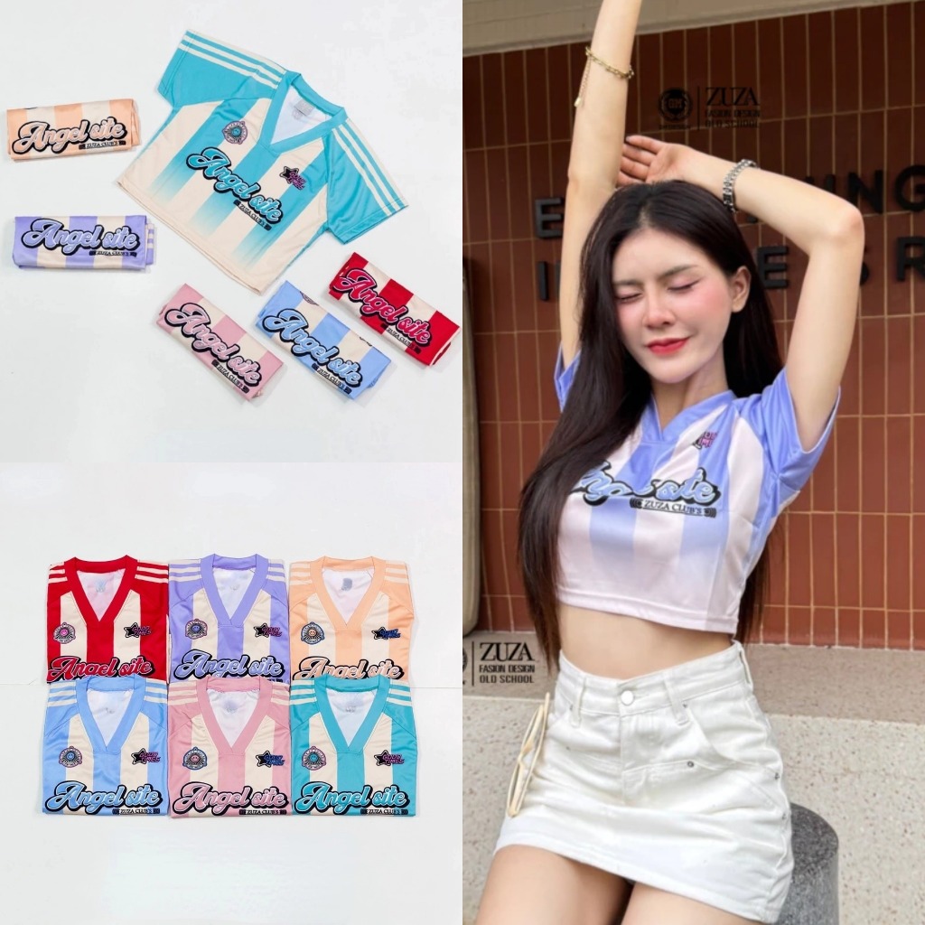 Cropball เสื้อยืด Stripe Crop Top แขนสั้น V คอ Babytee ผู้หญิงแฟชั่น Clothse หลายสีและสไตล์เซ็กซี่ Body-Hatchwork เสื้อ Street สวมใส่สําหรับผู้หญิง 2025