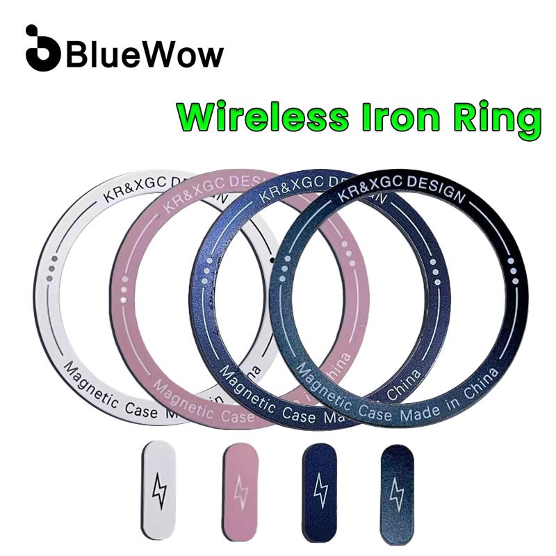Bluewow พิมพ์แหวนสําหรับเครื่องชาร์จไร้สายสําหรับ iP series โทรศัพท์โลหะแม่เหล็กรถ Mount Holder แผ่นสติกเกอร์