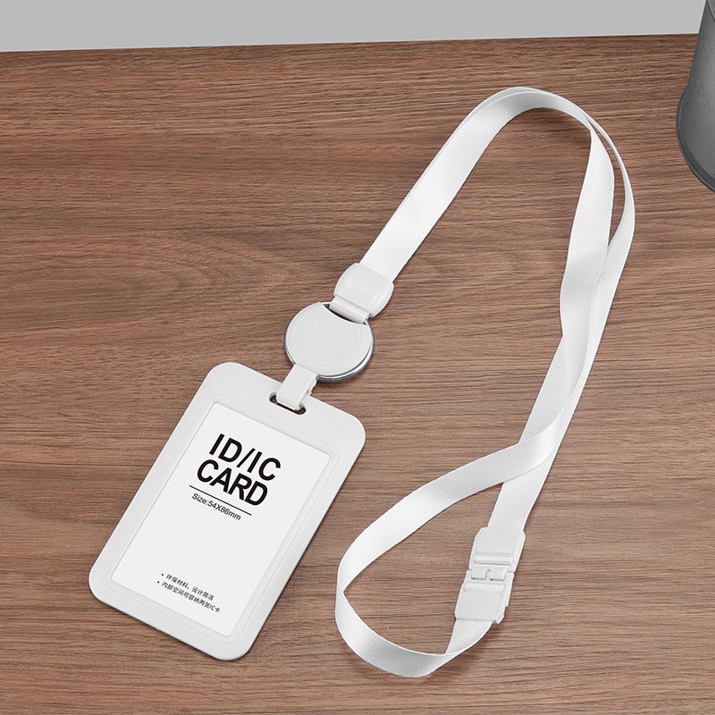 Retractable Badge คอ Reel พร้อม Lanyard ผู้ถือบัตรจี้สําหรับการ์ดปรับ ID Badge ผู้ถือ Luxury โรงเรียนอุปกรณ์เสริม