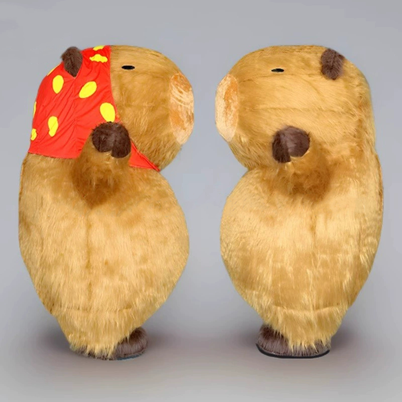 2M Capybara Mascot เครื่องแต่งกาย Inflatable การ์ตูนสัตว์สวม Headscarf Carnival ฮาโลวีนคอสเพลย์ชุดแฟนซีตลกประสิทธิภาพเสื้อผ้าพอง