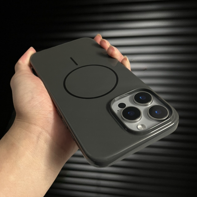 【Glossy acrylic hard case/Graphite Gray】เคส compatible for iphone 13 14 15 16 pro max case