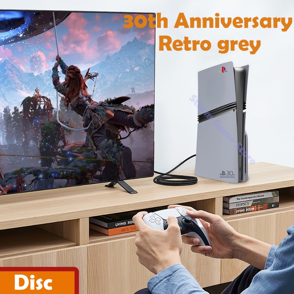 Limited 30th Anniversary สําหรับ PS5 Pro Faceplate สติกเกอร์โลโก้ไวนิล Playstation 5 Fat Console Cover Face Plate Shell Replacement