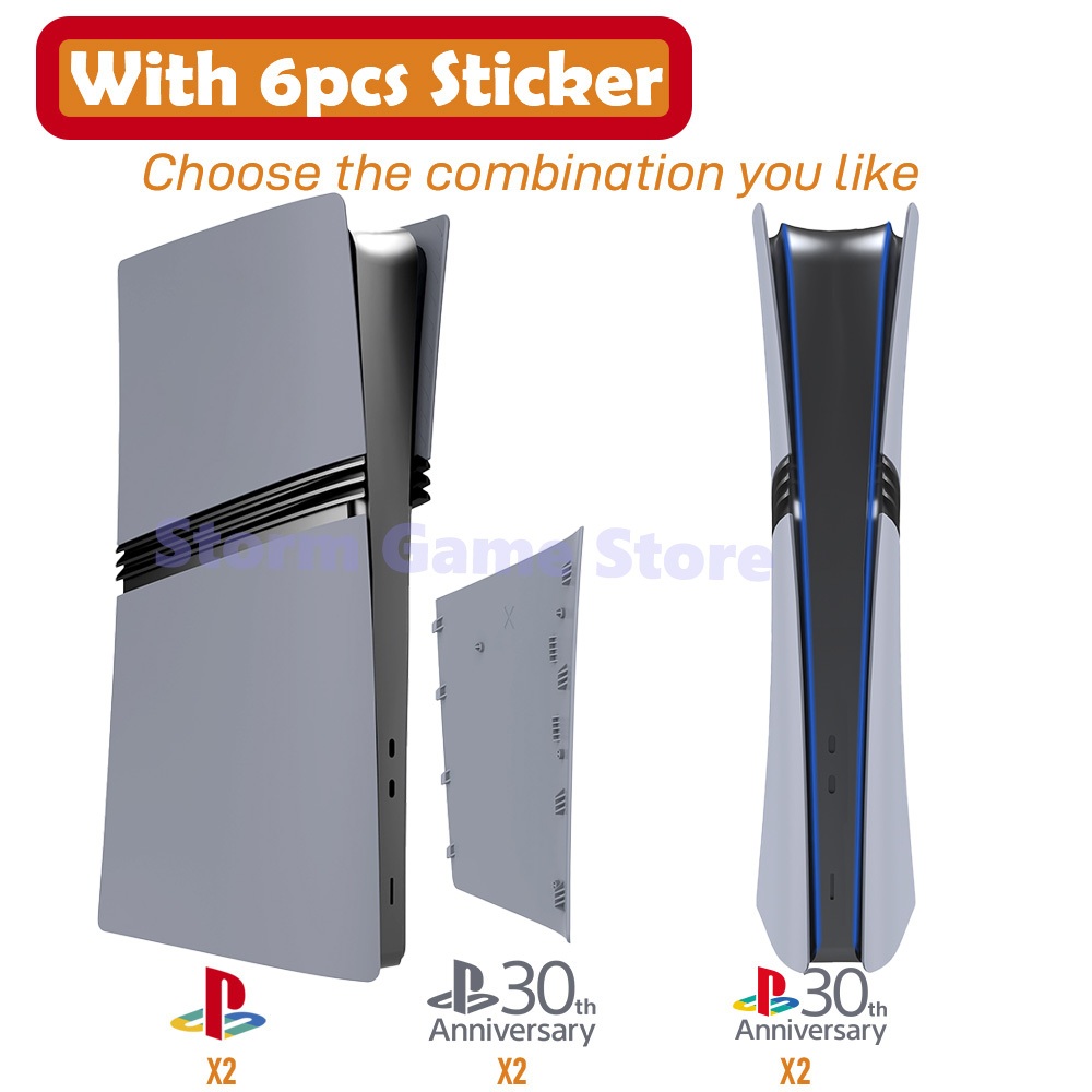 Limited 30th Anniversary สําหรับ PS5 Pro Faceplate สติกเกอร์โลโก้ไวนิล Playstation 5 Fat Console Cover Face Plate Shell Replacement