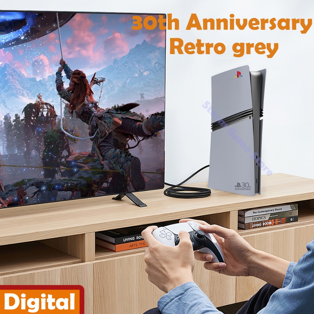 Limited 30th Anniversary สําหรับ PS5 Pro Faceplate สติกเกอร์โลโก้ไวนิล Playstation 5 Fat Console Cover Face Plate Shell Replacement