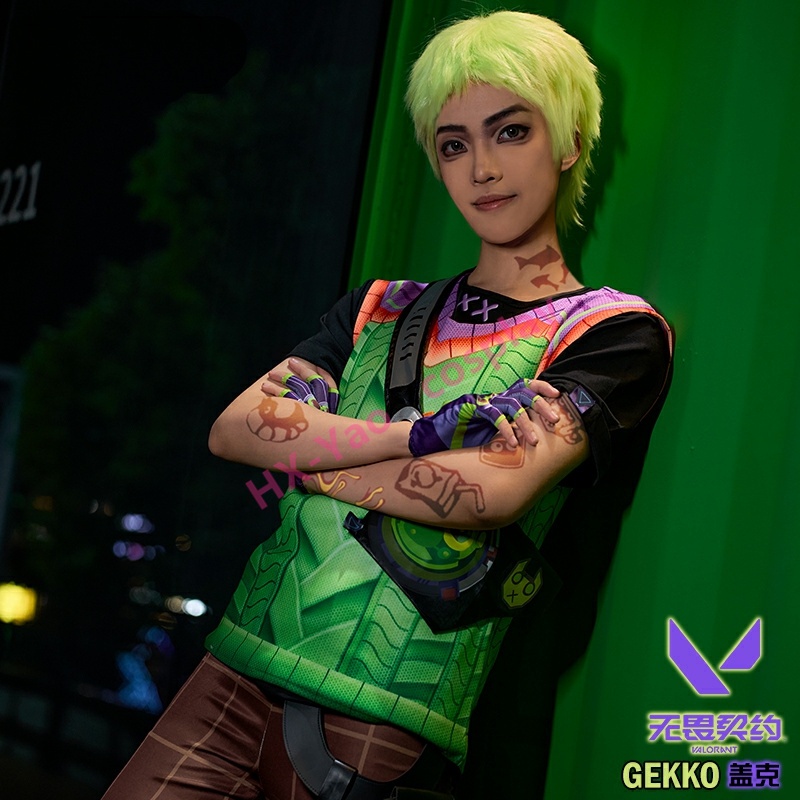 【HX-YAO】Valorant cosplay Agent Gekko คอสเพลย์เกมตัวละครเครื่องแต่งกายประสิทธิภาพ