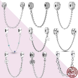 925 เงินความปลอดภัยโซ่แม่รัก โคลเวอร์ ทะเลอันตรายเสน่ห์ลูกปั…