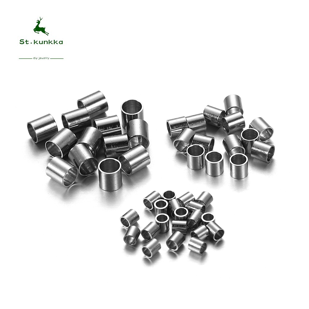 St.kunkka Stopper Spacer Crimp Tube สีสแตนเลส (150 ชิ้น/ล็อต 1.5 x 2.0 x 2.5 มม.)