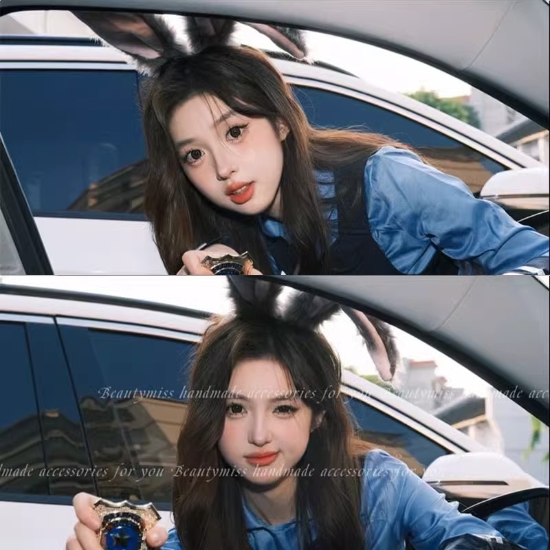 Judy ตํารวจเจ้าหน้าที่กระต่ายหูคาดศีรษะ Disney แถบคาดศีรษะคอสเพลย์กระต่ายสาวตุ๊กตาน่ารักสวนสนุก Headwear - รูปที่ 6