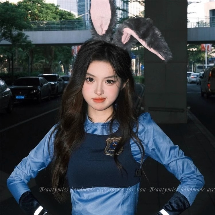 Judy ตํารวจเจ้าหน้าที่กระต่ายหูคาดศีรษะ Disney แถบคาดศีรษะคอสเพลย์กระต่ายสาวตุ๊กตาน่ารักสวนสนุก Headwear - รูปที่ 5