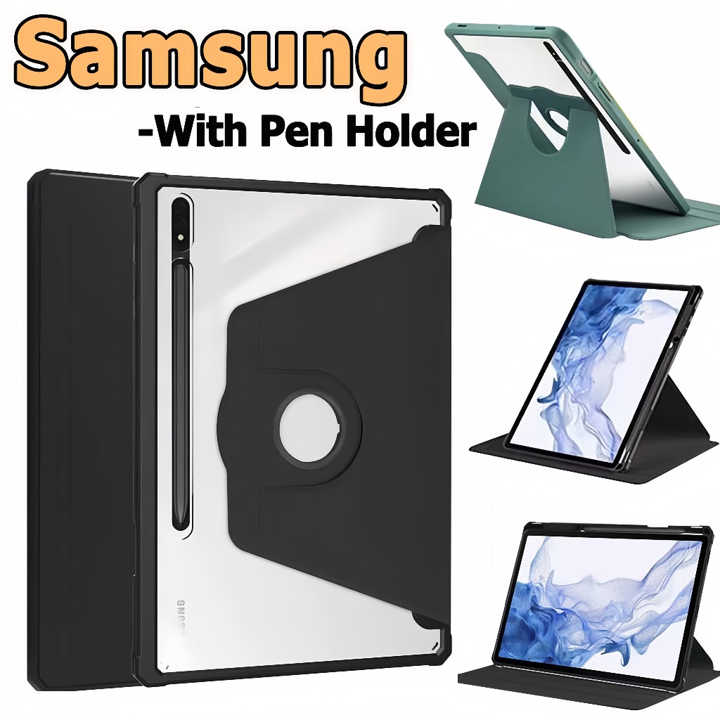 เคสฝาพับ Samsung สําหรับ Samsung Galaxy Tab S6 Lite 10.4 S7 S8 S9 S7+ S8+ S9+ S9PLUS A7lite A8 A9 A9plus A9+ กรณี Flip Stand สมาร์ทกรณีพร้อมผู้ถือปากกา