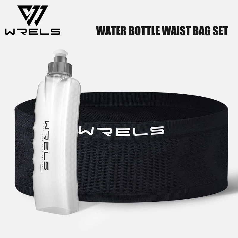 WRELS กระเป๋าคาดเอวพกพา 350มล. + ขวดน้ำโค้ง สำหรับวิ่งและปีนเขากลางแจ้ง