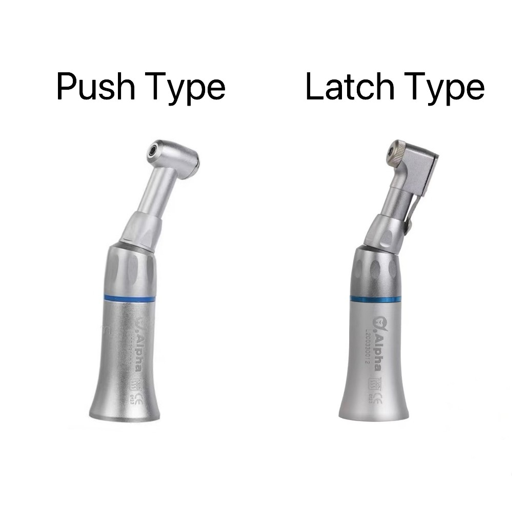 ทันตกรรมความเร็วต่ํา Handpiece ปุ่มกด Contra Angle Latch Type Handpiece