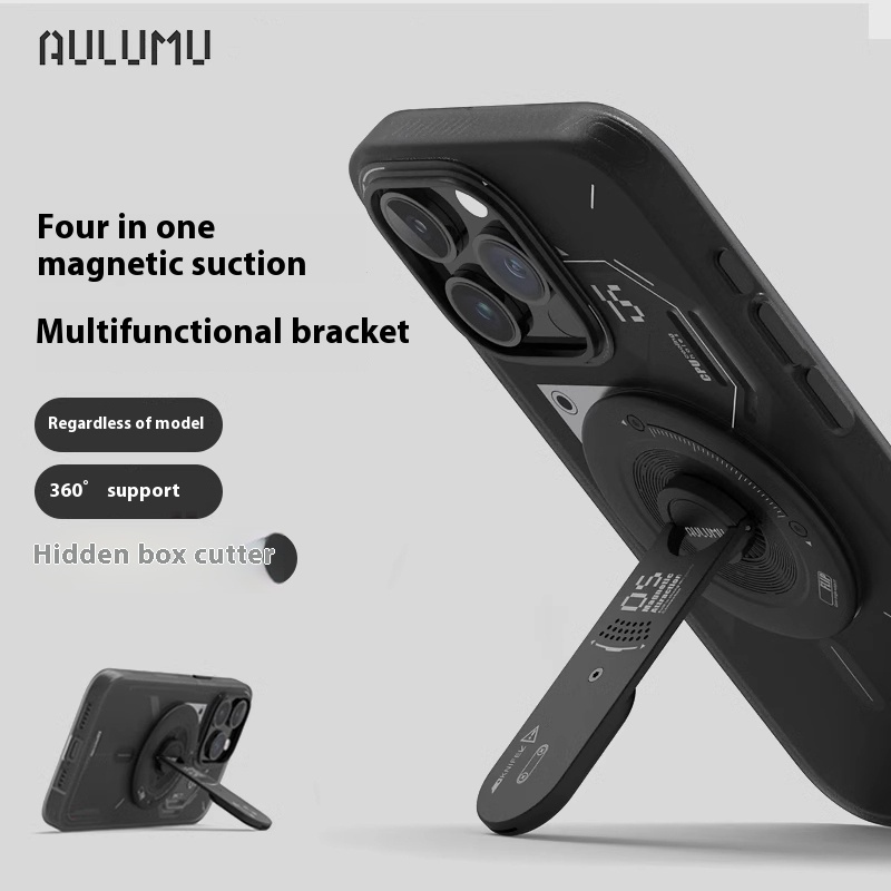 Aulumu G05 4-in-1 Magnetic Phone Stand Grip เข้ากันได้กับ MagSafe ที่ถอดออกได้ 360° ขาตั้งโทรศัพท์แบ