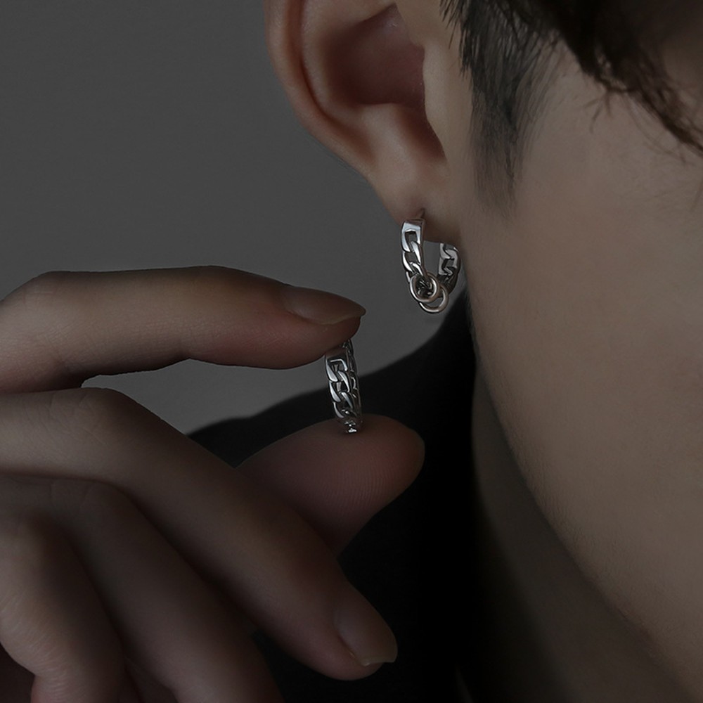 ต่างหูผู้ชายโซ่ต่างหูอินเทรนด์ฮิปฮอปที่ทันสมัยและส่วนบุคคล