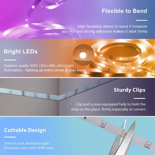 ไฟ LED RGB Usb Strip SMD 5050 เทปยืดหยุ่น 2835 สีขาวอบอุ่นสําหรับตกแต่งห้องนอน 16 สีห้องครัวทีวี Backlight Wall Christmas งานแต่งงานตกแต่งกลางแจ้ง