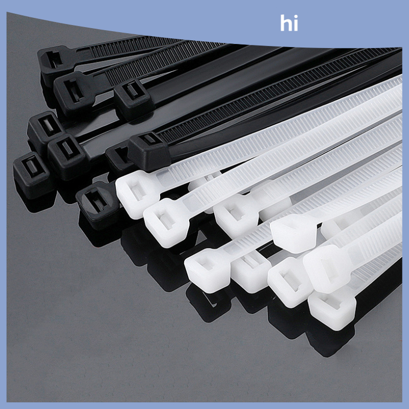 Hi HOMES หัวเข็มขัดไนล่อน แข็งแรง ล็อกเอง สําหรับผูกสายเคเบิล 100 ชิ้น ต่อแพ็ค