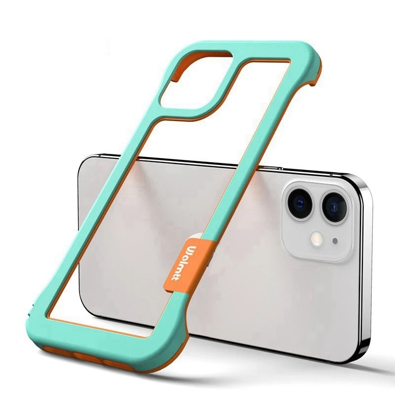 เคสเกราะป้องกันการตกแบบใสไร้กรอบสําหรับ iphone 14 15 16 Pro Max Plus 13 12 11 Pro Max เคสป้องกัน fundas