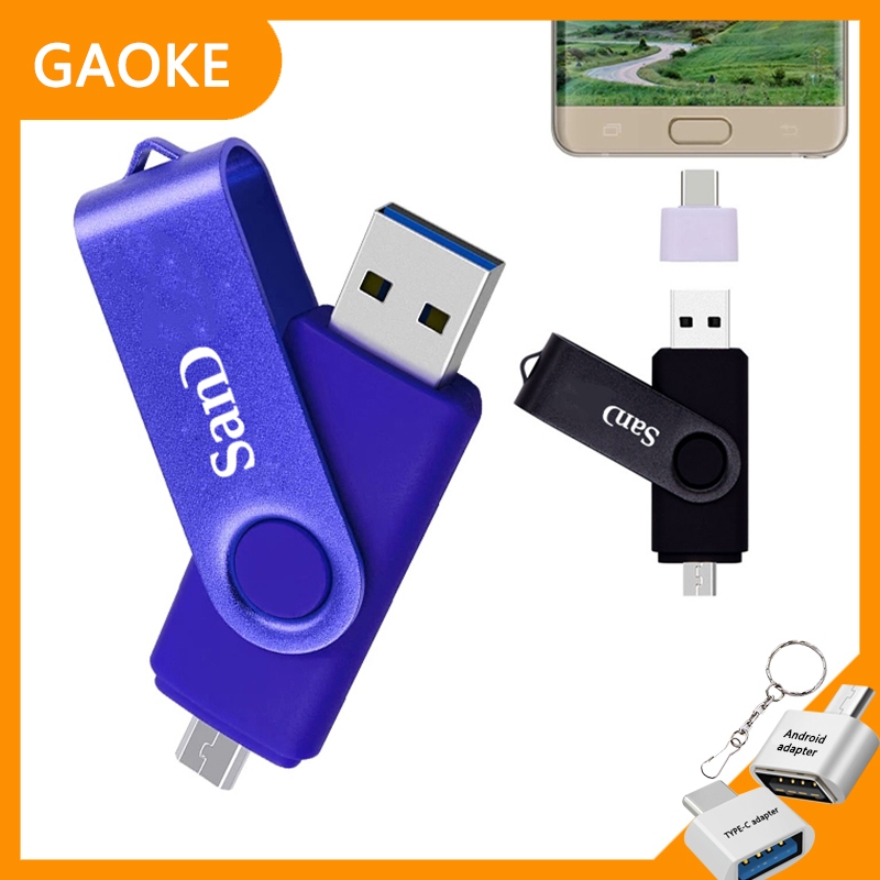 128gb OTG 2 in 1 Flash Driver 64GB 32GB 16GB 8GB 4GB 2GB 1GB USB2.0 ปากกา 256GB 512GB 1TB 2TB โลหะแฟลชกันน้ํา, เหมาะสําหรับโทรศัพท์มือถือ, คอมพิวเตอร์