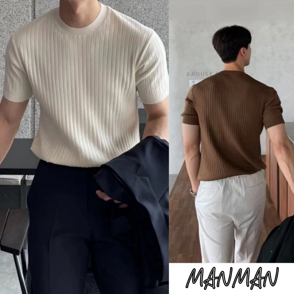 MANMAN เสื้อกันหนาวผู้ชาย คอกลม สีทึบ บุคลิกภาพแฟชั่น อบอุ่นและสะดวกสบาย มีความยืดหยุ่น