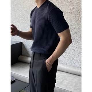 MANMAN เสื้อกันหนาวผู้ชาย คอกลม สีทึบ บุคลิกภาพแฟชั่น อบอุ่นและสะดวกสบาย มีความยืดหยุ่น