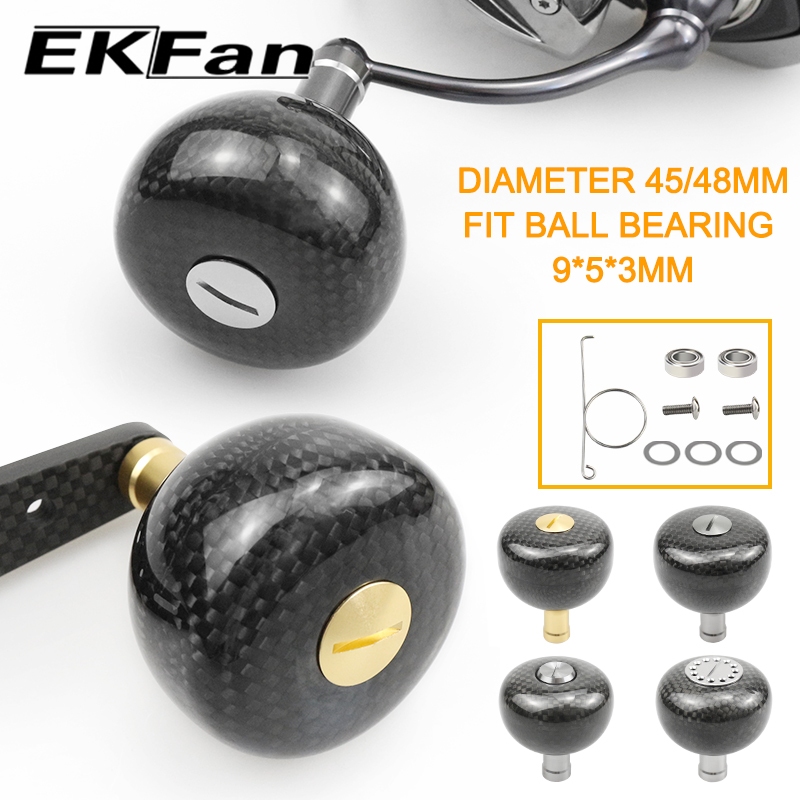 Ekfan 45 มม.48 มม.คาร์บอนไฟเบอร์ตกปลา reel Knob สําหรับ 9x5x3 มม.daiwa shimano Waterdrop sea Spinnin