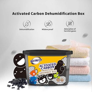 NATRUTH 500ML Large Capacity Dehumidifier Moisture Absorber | Removes Odor Deodorizer Charcoal | Odor Remover Air Purifying
