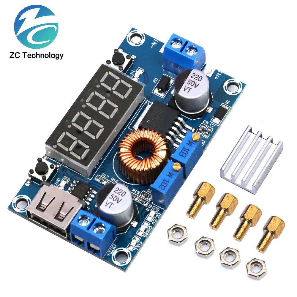 Dc-dc XL4015 5A ดิจิตอล LED ไดรฟ์ Lithum แบตเตอรี่โมดูลชาร์จ CC/CV USB ขั้นตอนลง Buck Converter พร้อ