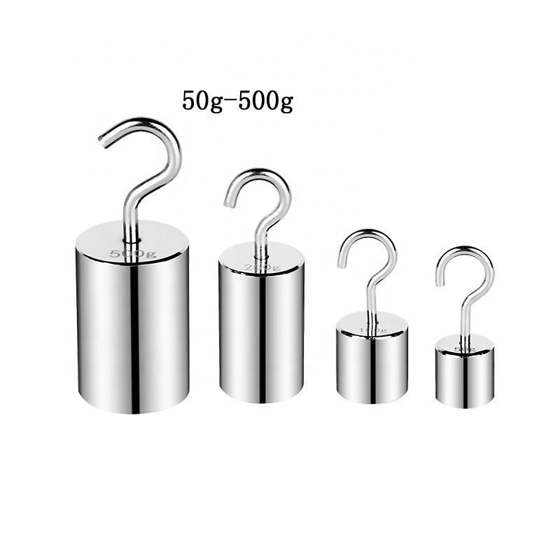 น้ําหนักตะขอเดี่ยว 50g 100g 200g 500g น้ําหนักสอบเทียบพร้อมตะขอ M1 มาตรฐานสําหรับการทดสอบ Tensile