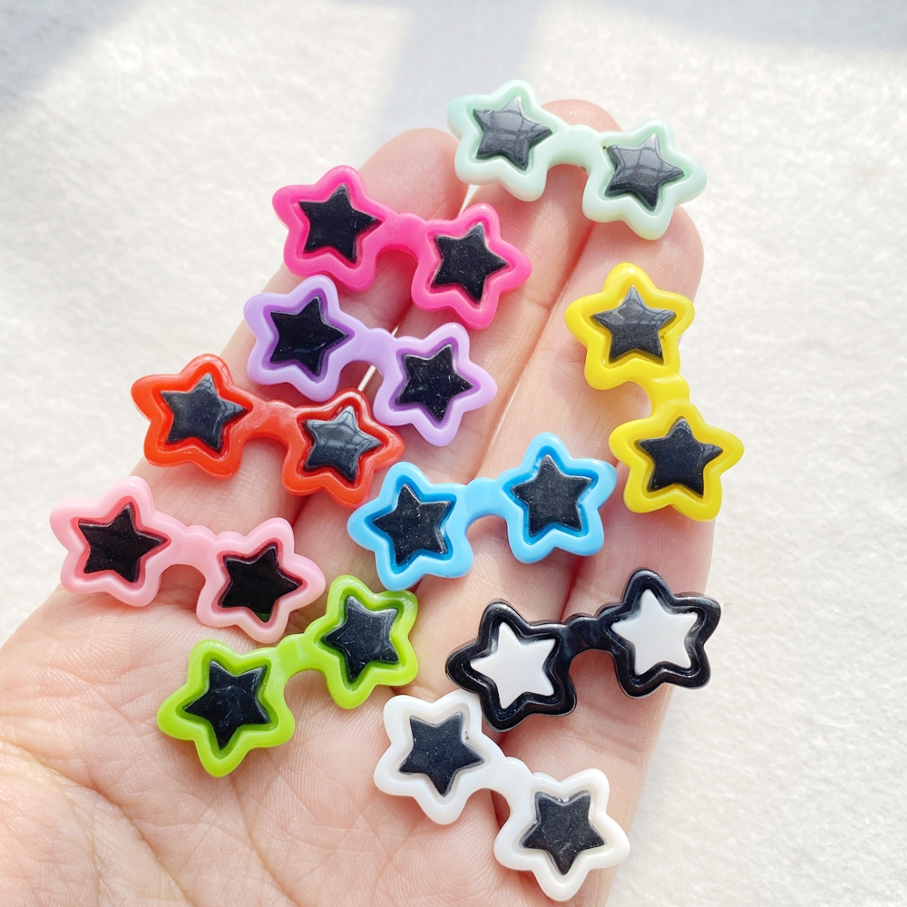 20ชิ้นที่มีสีสันการ์ตูนดาวและตาขนาดเล็กเรซิ่นเสน่ห์กับแบนกลับตกแต่งสําหรับ ทําเอง สมุด,เครื่องประดับทําและงานฝีมือตกแต่งบ้าน