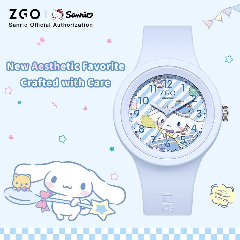 ZGO x Sanrio นาฬิกาเด็ก กันน้ํา100% สายข้อมือเรืองแสง ของขวัญสำหรับเด็ก ของขวัญสำหรับเด็ก 877