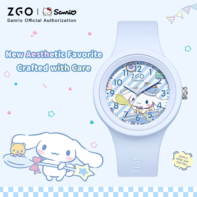 ZGO x Sanrio นาฬิกาเด็ก กันน้ํา100% สายข้อมือเรืองแสง ของขวัญสำหรับเด็ก ของขวัญสำหรับเด็ก 877