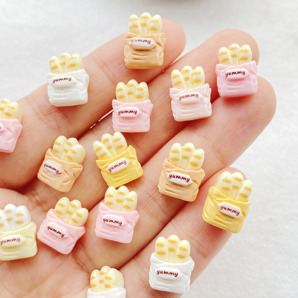 20ชิ้นผสมสีขนาดเล็กเรซิ่นขนมปังเสน่ห์,สําหรับเล็บ ทําเอง,สมุด,เครื่องประดับงานฝีมือ