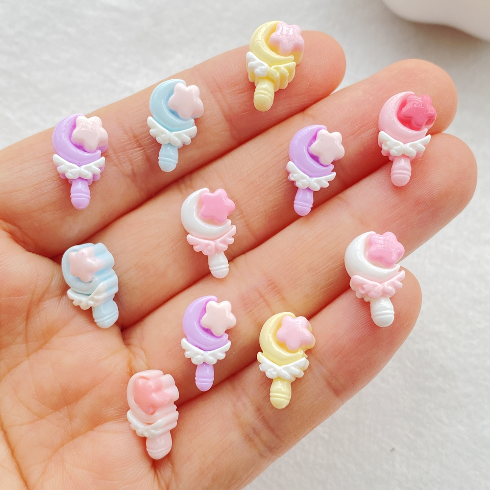 20ชิ้นมินิการ์ตูนไม้กายสิทธิ์เรซิ่นตกแต่งเล็บสําหรับ ทําเอง สมุด,เครื่องประดับทํา,โปรดปรานแต่งงานและต่างหูงานฝีมือ